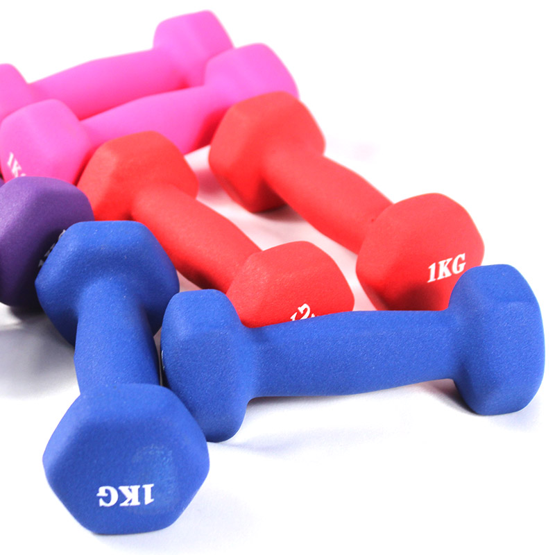 Varmt salg Højkvalitets træningsgymnastik gummi lyserød benbelagt neopren håndvægte
